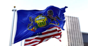 PA state flag flying