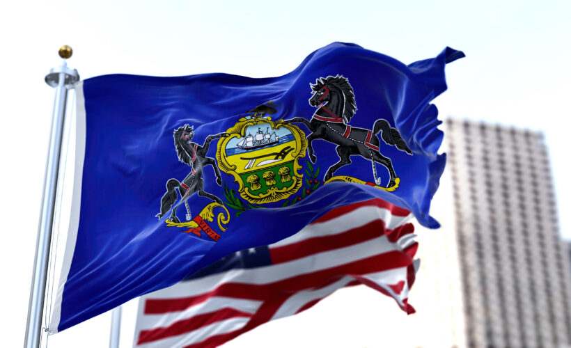 PA state flag flying