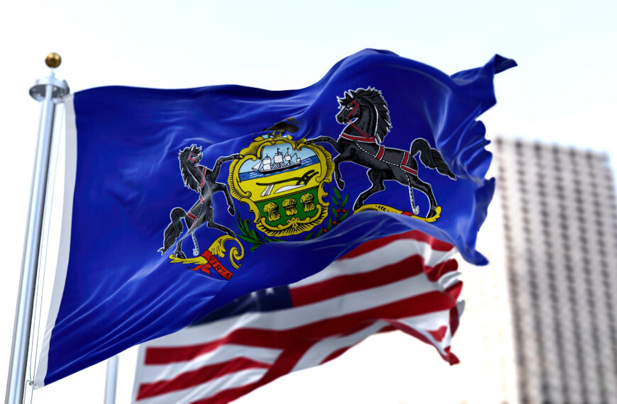 PA state flag flying