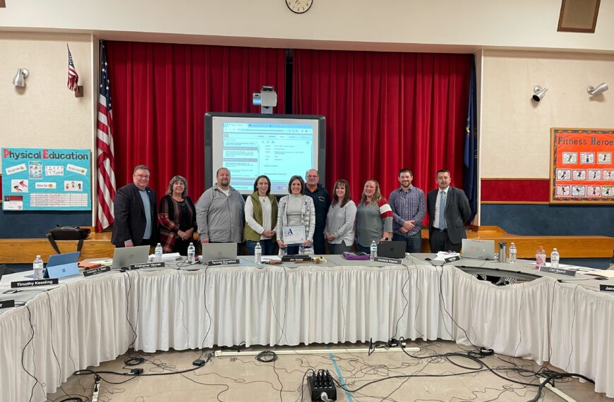 Bellefonte Area School Board pictured with Donna Smith after Allwein Society induction